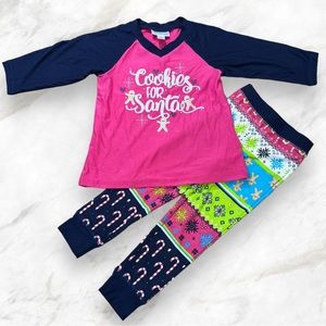 Lularoe Dream Cookies for Santa Pajama Kids Size 2